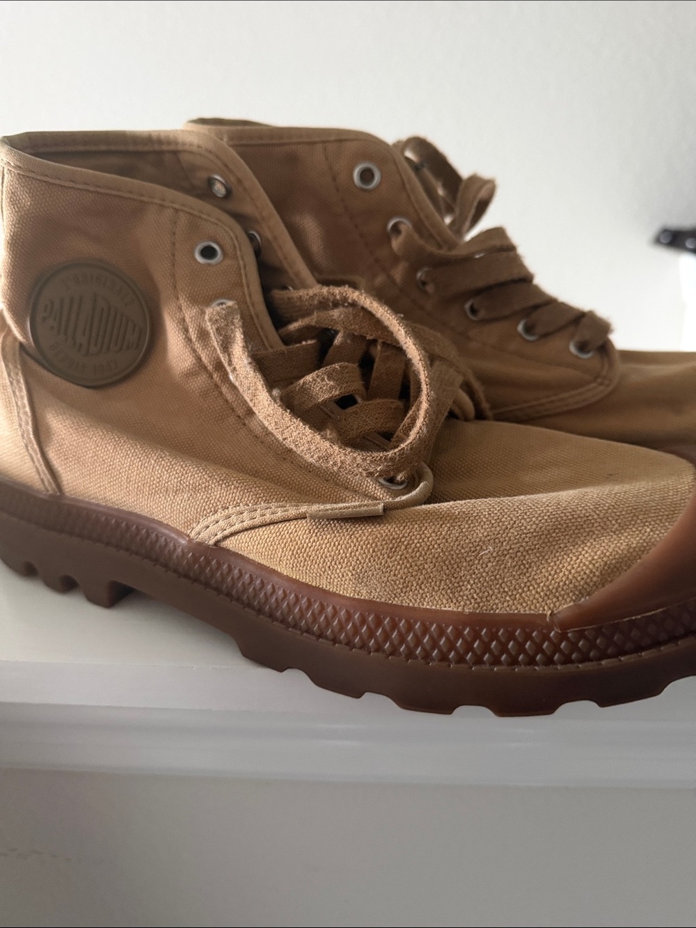 Palladium Men’s Chukka Canvas Boots in Tan and Brown